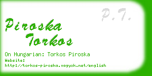 piroska torkos business card